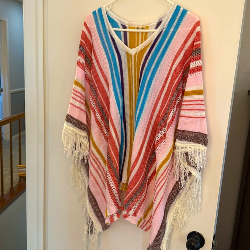 Women’s Cupshe Crochet Boho Swim Coverup Beach Poncho One Size